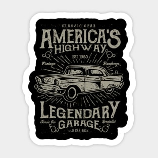 Cars Classic Cars Retro Highway Vintage Distressed Car Sticker
